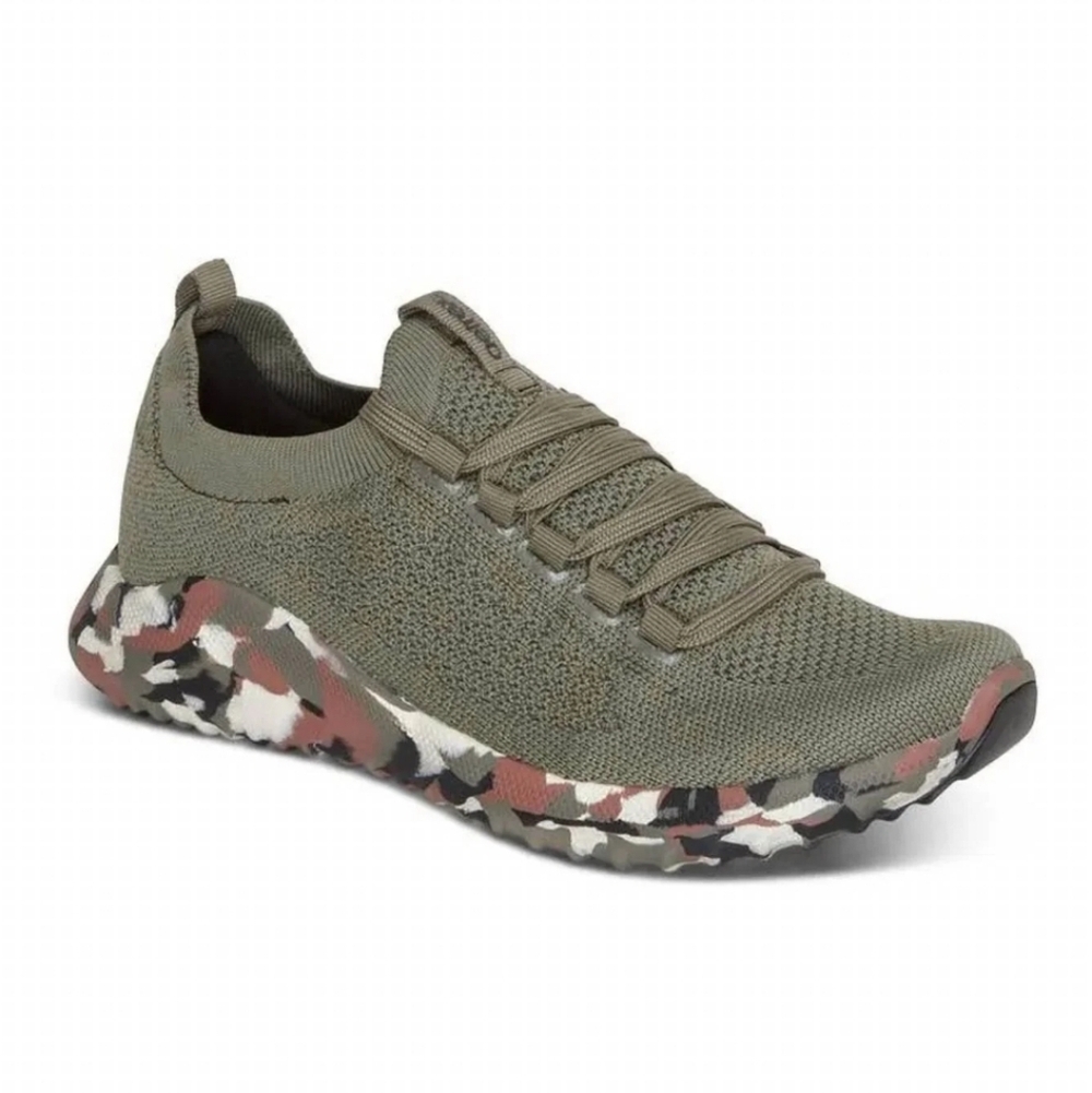 Aertrex Carly Arch Support Sneakers Athletic‎ Shoes Army Green Camo Size 8.5